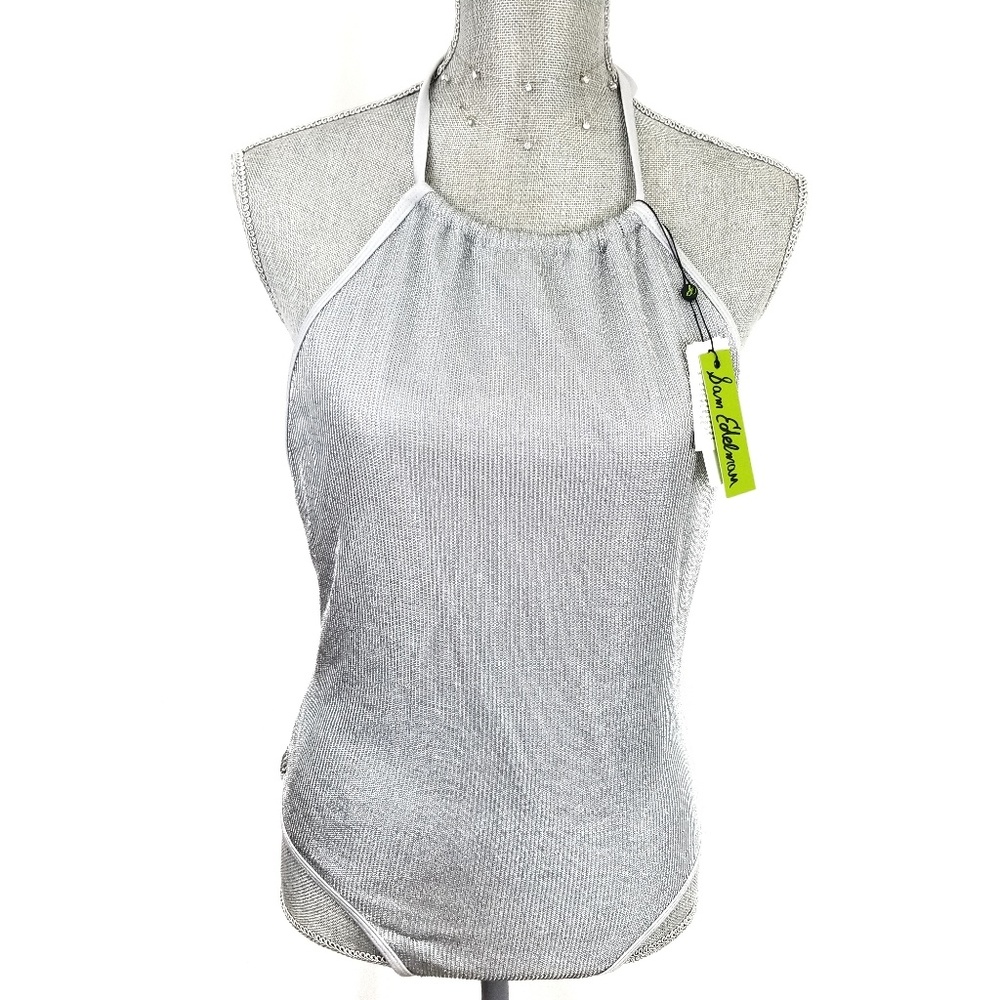 Sam Edelman silver metallic one piece swimsuit